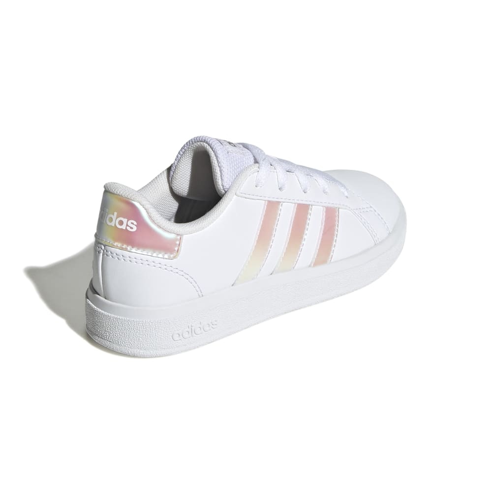 アディダス（adidas）（キッズ）スニーカー グランドコート 2.0 ホワイト GY2326 カジュアル スポーツシューズ ライフスタイル テニス 屈曲性 タウン 登校