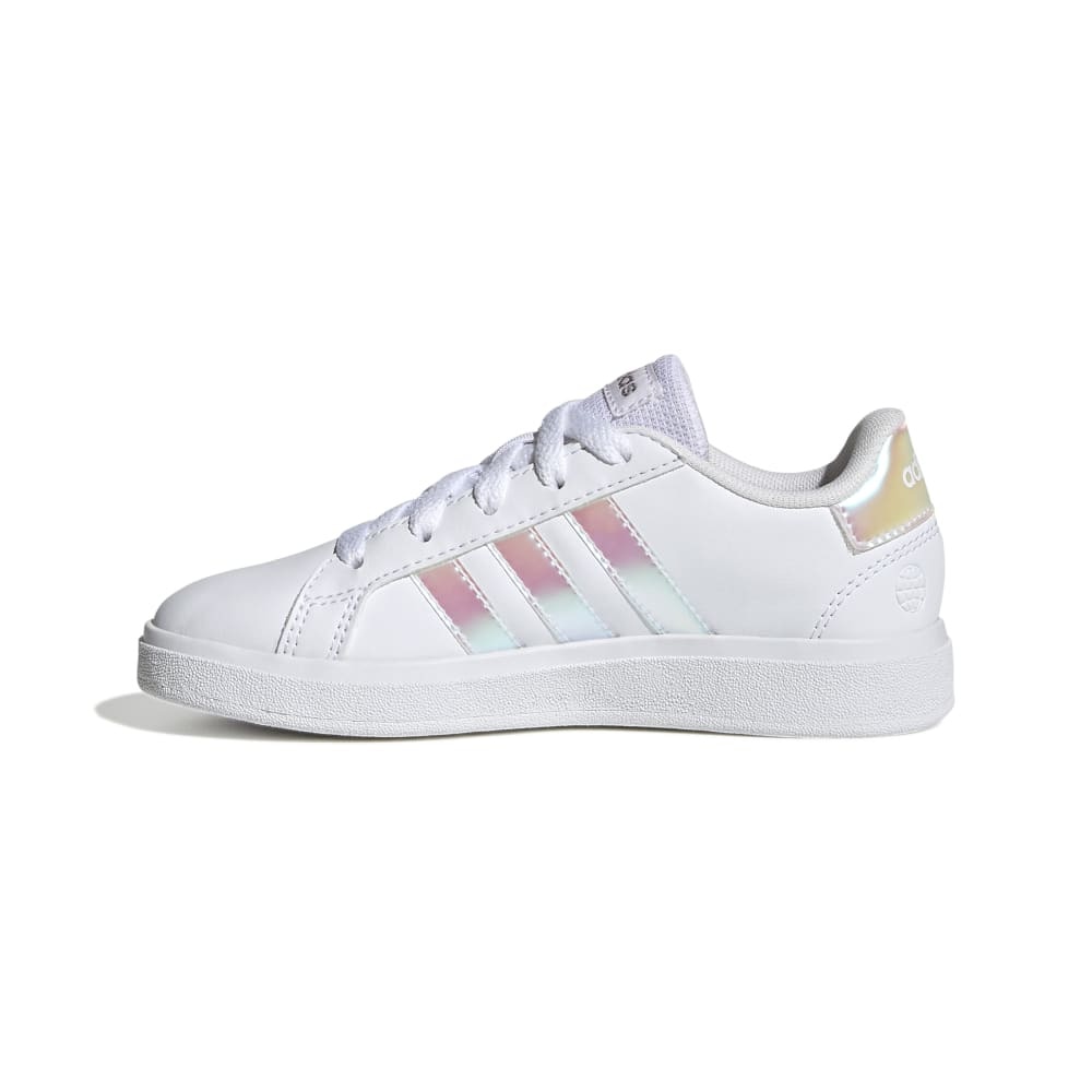 アディダス（adidas）（キッズ）スニーカー グランドコート 2.0 ホワイト GY2326 カジュアル スポーツシューズ ライフスタイル テニス 屈曲性 タウン 登校