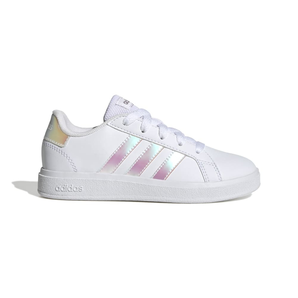 アディダス（adidas）（キッズ）スニーカー グランドコート 2.0 ホワイト GY2326 カジュアル スポーツシューズ ライフスタイル テニス 屈曲性 タウン 登校