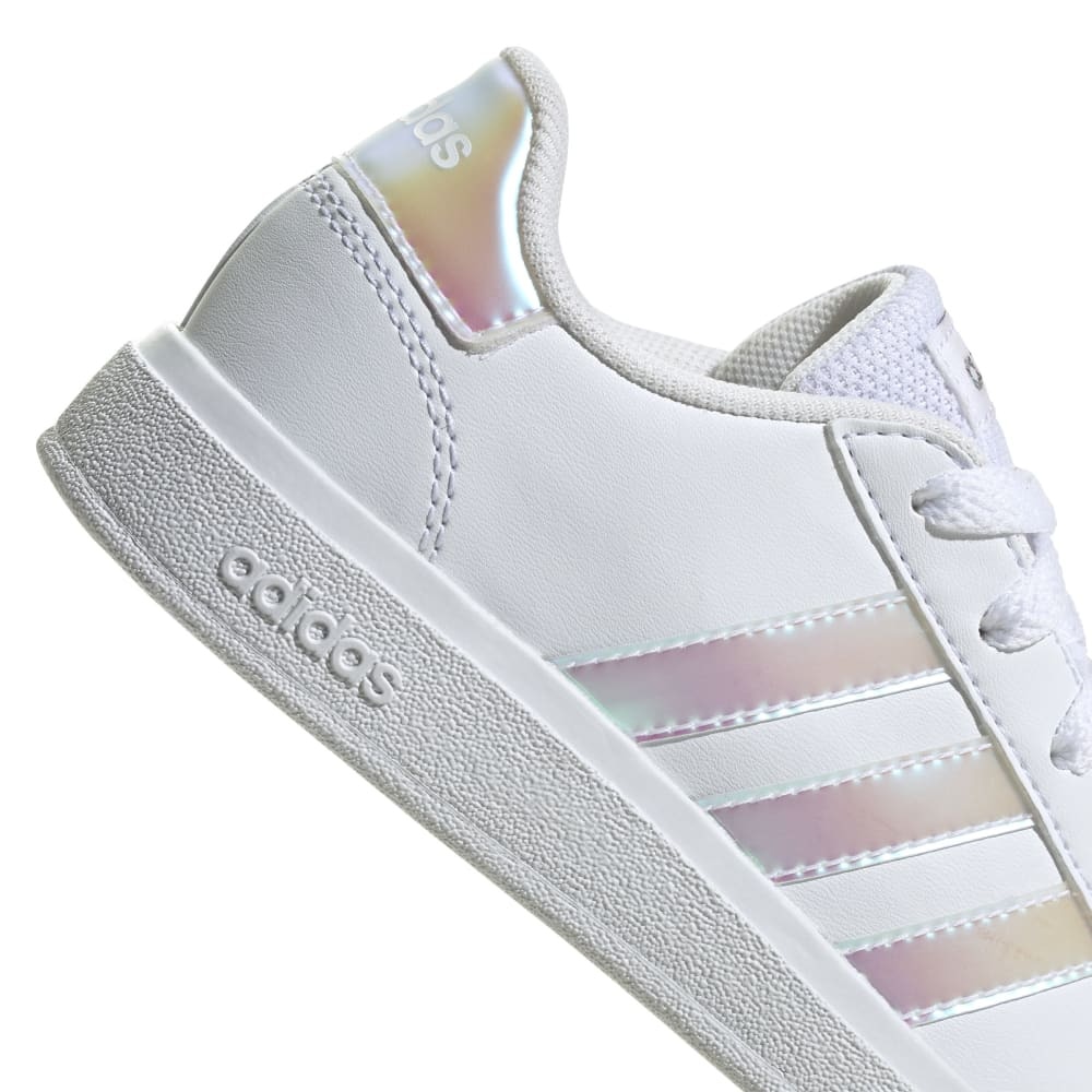 アディダス（adidas）（キッズ）スニーカー グランドコート 2.0 ホワイト GY2326 カジュアル スポーツシューズ ライフスタイル テニス 屈曲性 タウン 登校