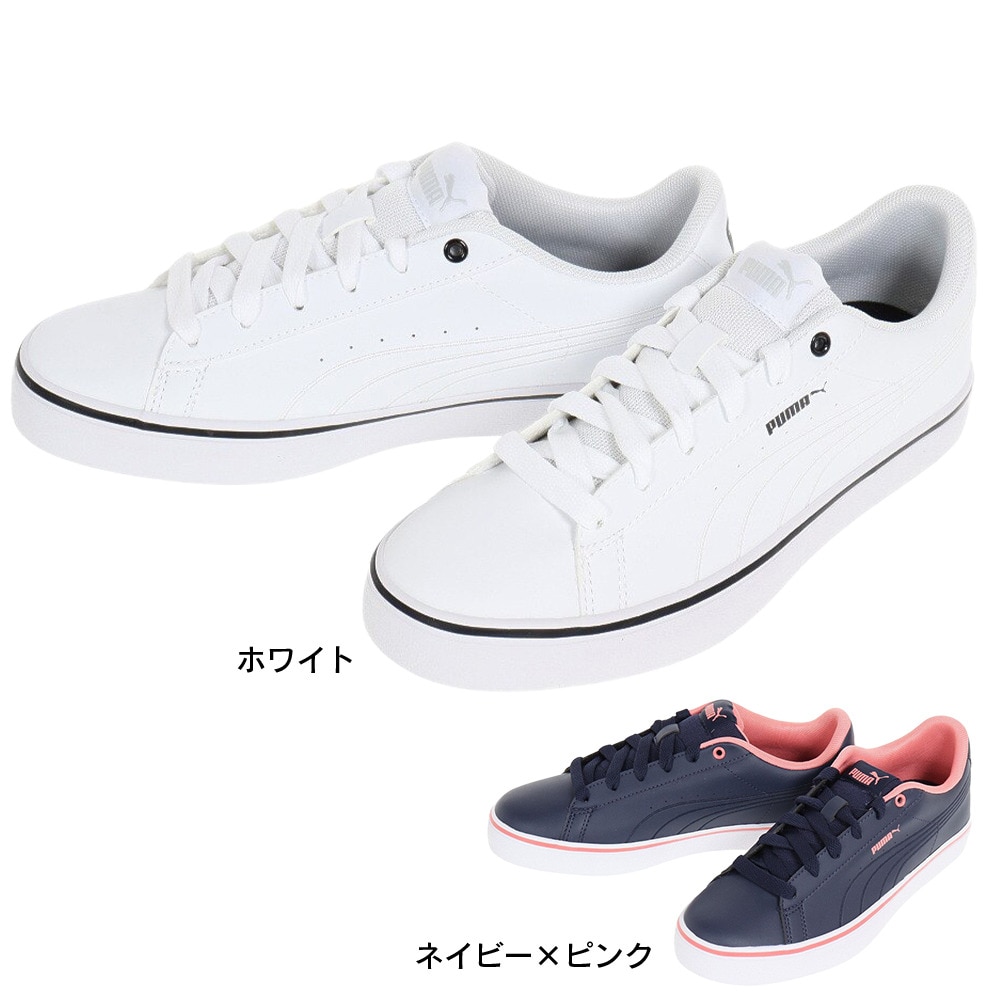 プーマ（PUMA）（レディース）V コート バルク EB 紺 ネイビー ピンク 38990803 スニーカー スポーツシューズ レディース 靴 シューズ 普段履き タウンユース
