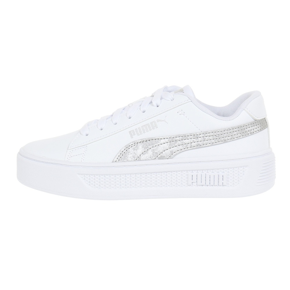 プーマ（PUMA）（レディース）スニーカー スマッシュプラットフォームV3 SM ホワイト 38940202 スポーツ トレーニング シューズ タウン 厚底 日常履き