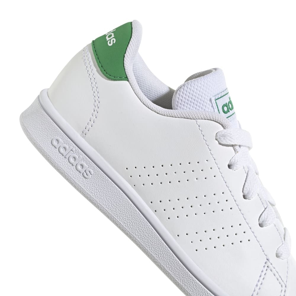 アディダス（adidas）（レディース）スニーカー アドバンコート ライフスタイル レース ホワイト グリーン GY6995 スポーツシューズ  ジュニア 紐靴 通学 学校 スポーツ用品はスーパースポーツゼビオ