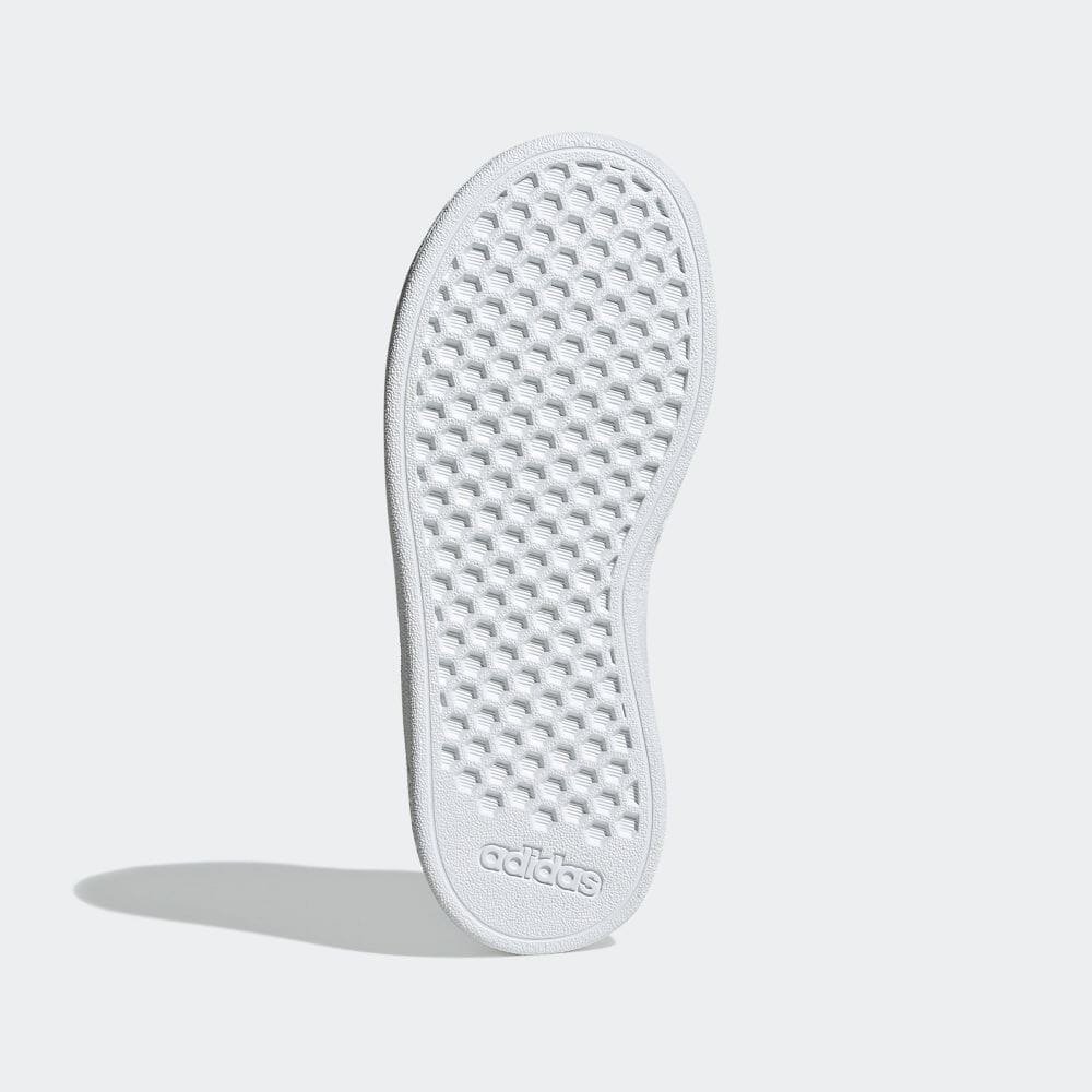 アディダス（adidas）（キッズ）ジュニアスニーカー グランドコート ホワイト ブラック GW6511 スポーツ シューズ ライフスタイル テニス レースアップ 通学