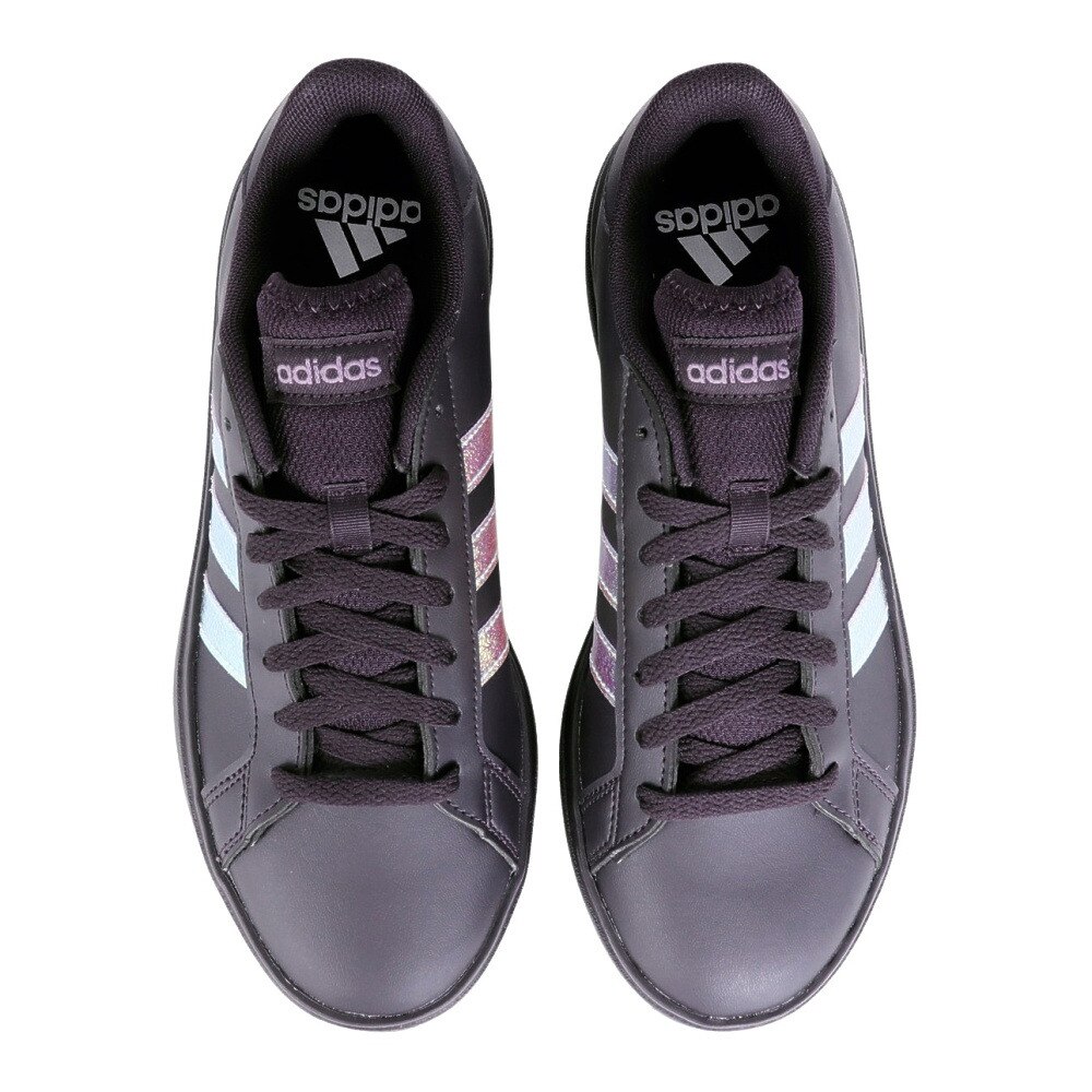 アディダス（adidas）（レディース）スニーカー グランドコートベース2.0W ブラック ID3043 カジュアル スポーツシューズ スタイリッシュ 部活 通学 運動