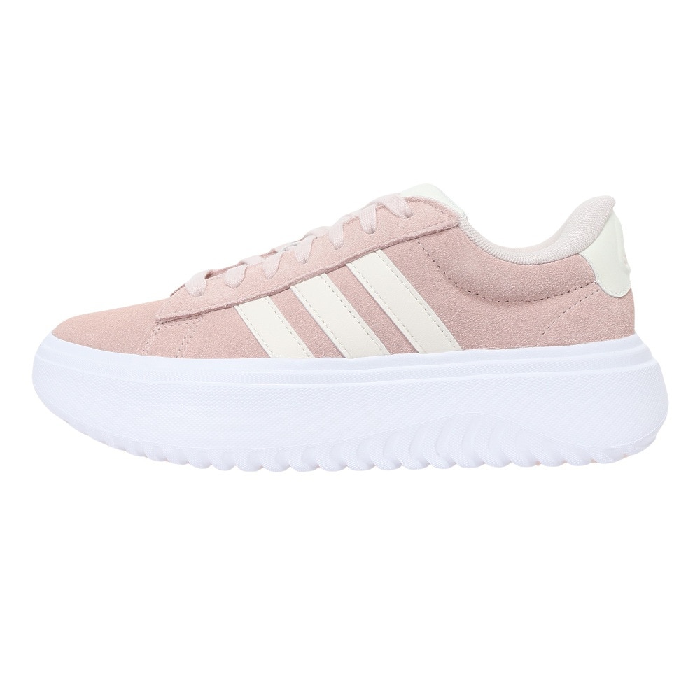 アディダス（adidas）（レディース）スニーカー グランドコート プラットフォーム ピンク IE1104 カジュアル スポーツシューズ 厚底 タウン 街履き 登校 通学