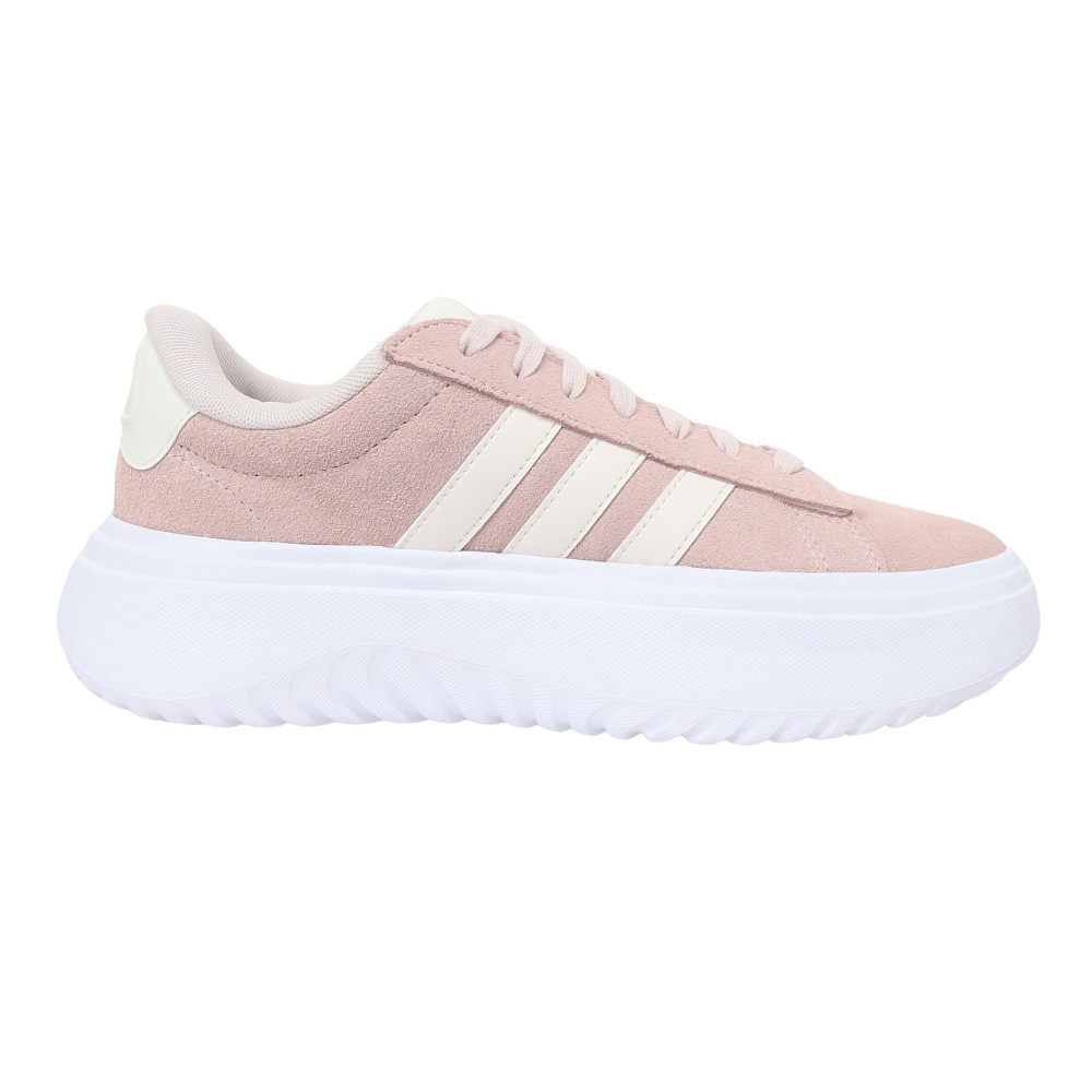 アディダス（adidas）（レディース）スニーカー グランドコート プラットフォーム ピンク IE1104 カジュアル スポーツシューズ 厚底 タウン 街履き 登校 通学