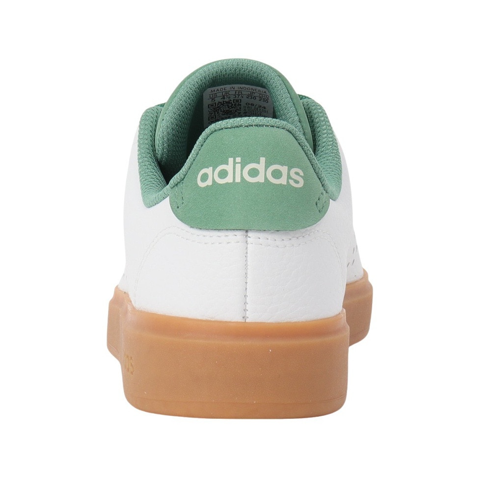 アディダス（adidas）（メンズ、レディース）スニーカー アドバンコート2.0 ホワイト グリーン IG9172 スポーツシューズ 普段履き 登校 通学 スタイリッシュ