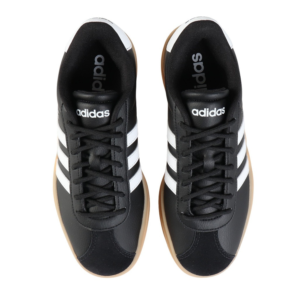 アディダス（adidas）（レディース）スニーカー VLコートボールド ブラック ホワイト IH3081 スポーツシューズ 厚底 普段履き 登校 通学 スタイリッシュ