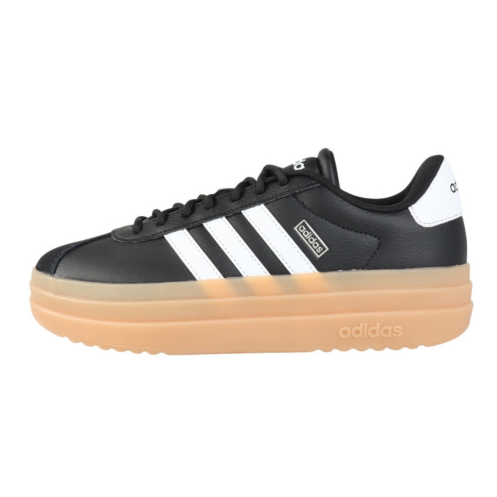 アディダス（adidas）（レディース）スニーカー VLコートボールド ブラック ホワイト IH3081 スポーツシューズ 厚底 普段履き 登校 通学 スタイリッシュ
