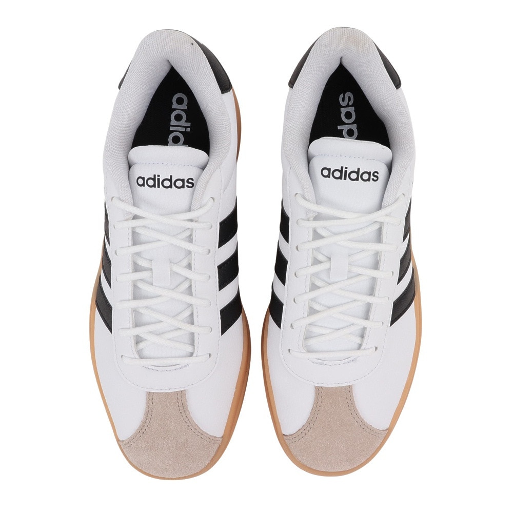 アディダス（adidas）（レディース）スニーカー VLコートボールド ホワイト ブラック IH3083 スポーツシューズ 厚底 普段履き 登校 通学 スタイリッシュ