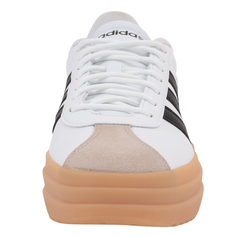 アディダス（adidas）（レディース）スニーカー VLコートボールド ホワイト ブラック IH3083 スポーツシューズ 厚底 普段履き 登校 通学 スタイリッシュ