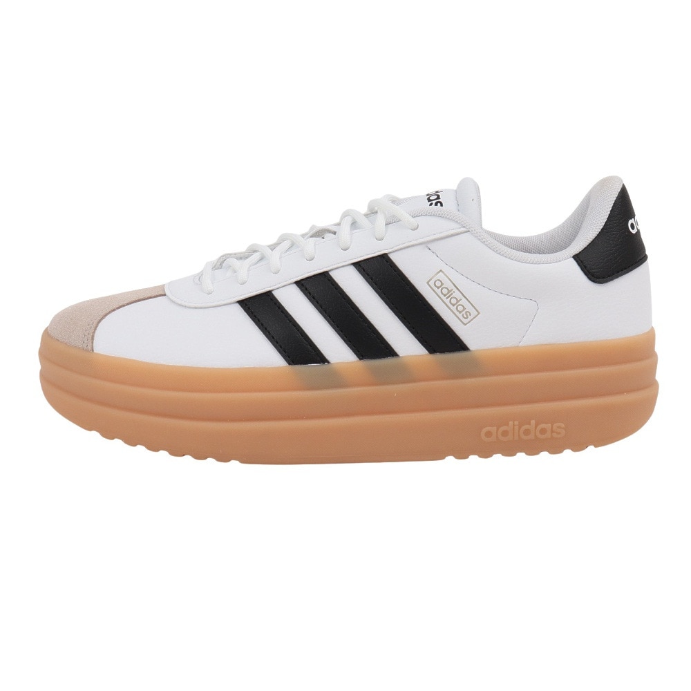アディダス（adidas）（レディース）スニーカー VLコートボールド ホワイト ブラック IH3083 スポーツシューズ 厚底 普段履き 登校 通学 スタイリッシュ
