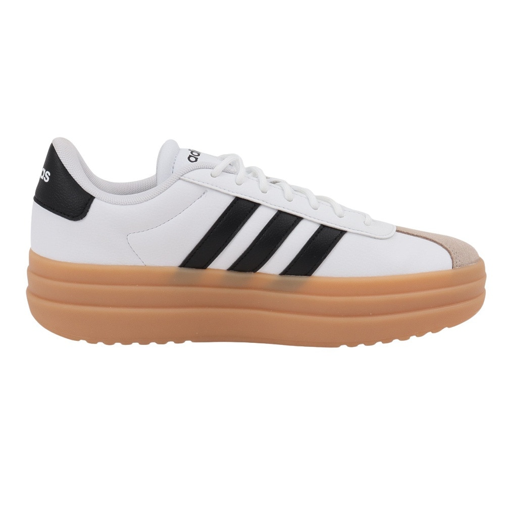 アディダス（adidas）（レディース）スニーカー VLコートボールド ホワイト ブラック IH3083 スポーツシューズ 厚底 普段履き 登校 通学 スタイリッシュ
