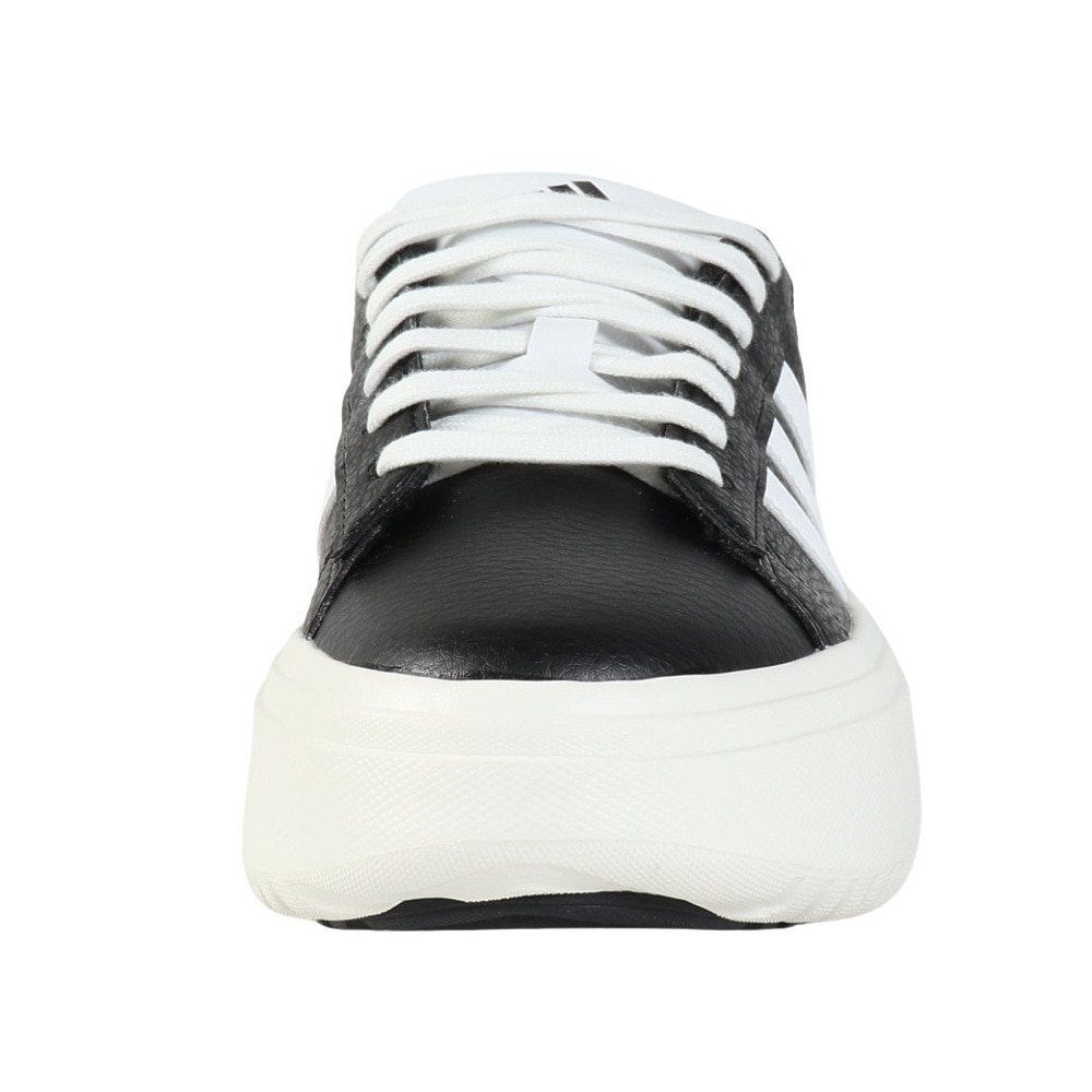 アディダス（adidas）（レディース）スニーカー グランドコートプラットフォーム ブラック ホワイト IH7754 スポーツシューズ 厚底 タウン 登校 通学 おしゃれ