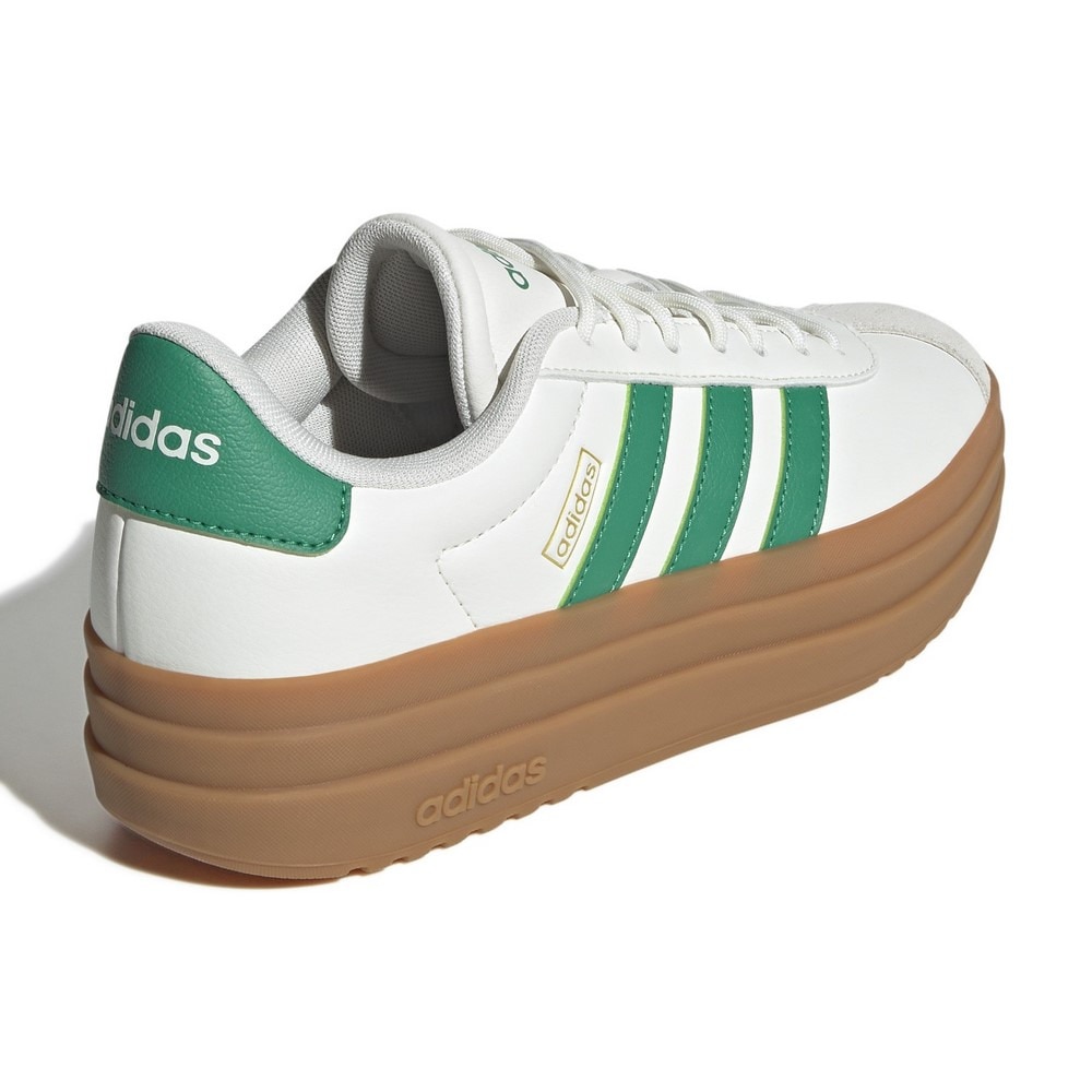 アディダス（adidas）（レディース）スニーカー スポーツシューズ VL コートボールド ホワイト グリーン JQ7832 スポーツ カジュアルシューズ 厚底