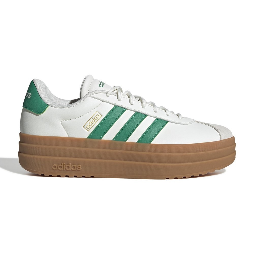 アディダス（adidas）（レディース）スニーカー スポーツシューズ VL コートボールド ホワイト グリーン JQ7832 スポーツ カジュアルシューズ 厚底