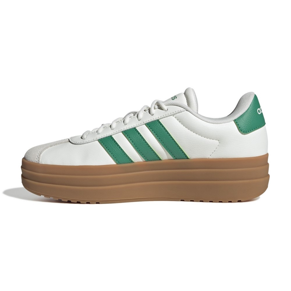 アディダス（adidas）（レディース）スニーカー スポーツシューズ VL コートボールド ホワイト グリーン JQ7832 スポーツ カジュアルシューズ 厚底