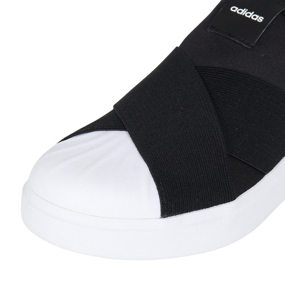 アディダス（adidas）（レディース）スニーカー スポーツシューズ ストリート トーク スリッポン ブラック ホワイト OTQ54-KK0372 スポーツ カジュアル シューズ