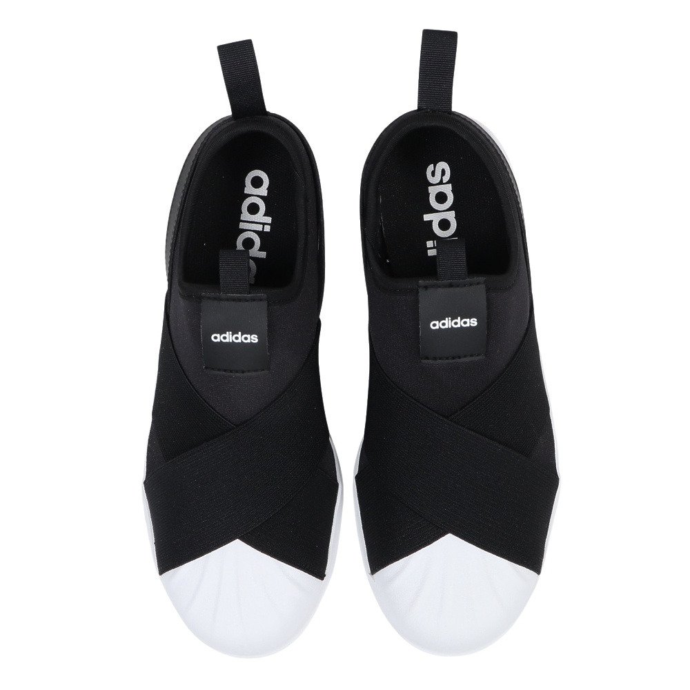 アディダス（adidas）（レディース）スニーカー スポーツシューズ ストリート トーク スリッポン ブラック ホワイト OTQ54-KK0372 スポーツ カジュアル シューズ