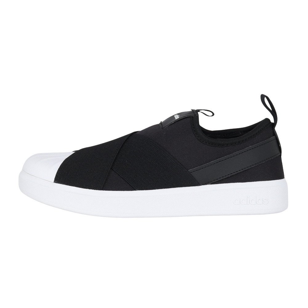 アディダス（adidas）（レディース）スニーカー スポーツシューズ ストリート トーク スリッポン ブラック ホワイト OTQ54-KK0372 スポーツ カジュアル シューズ
