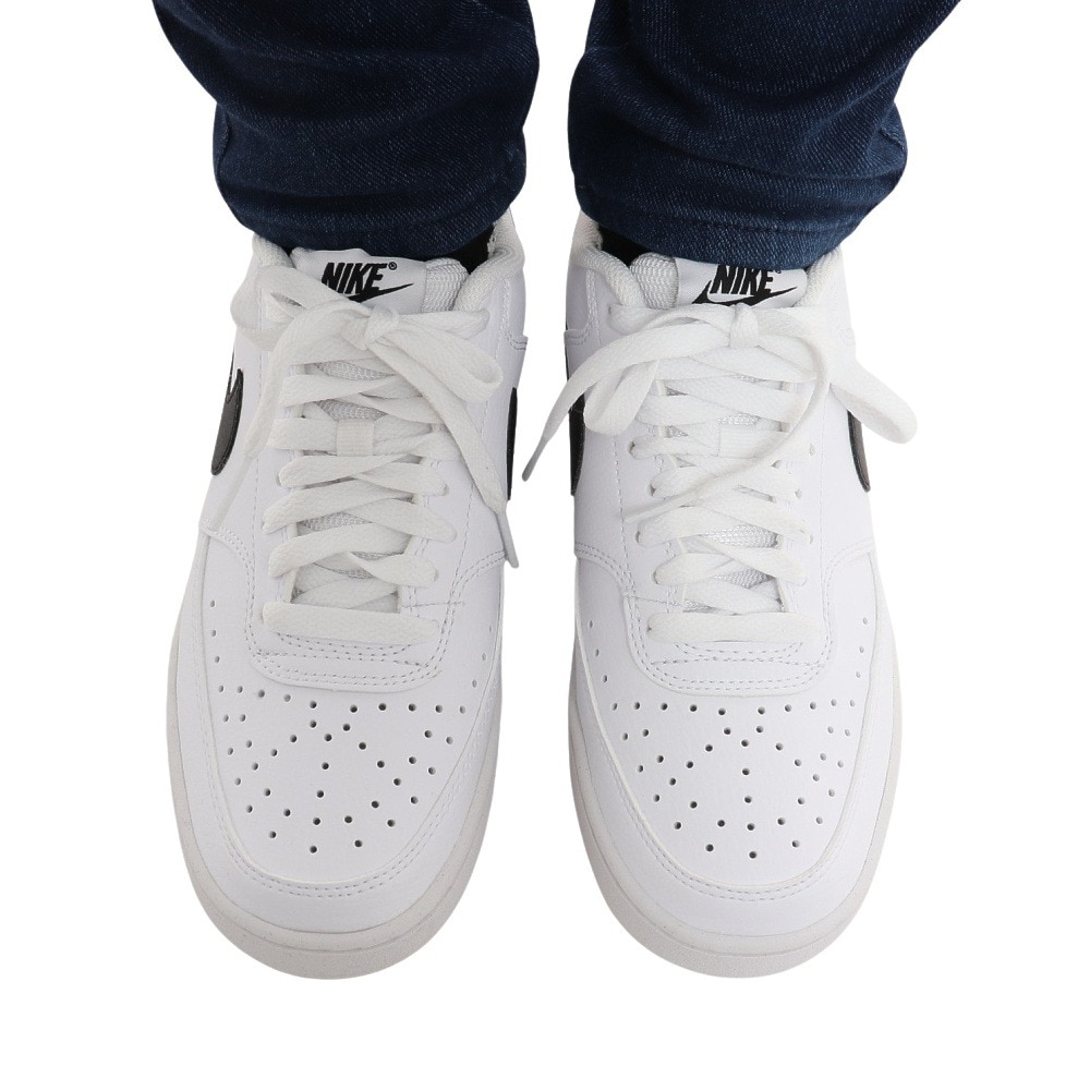 ナイキ（NIKE）（レディース）スニーカー コート ビジョン ロー NN ホワイト DH3158-101 カジュアル スポーツシューズ タウン 通学 日常履き シンプル