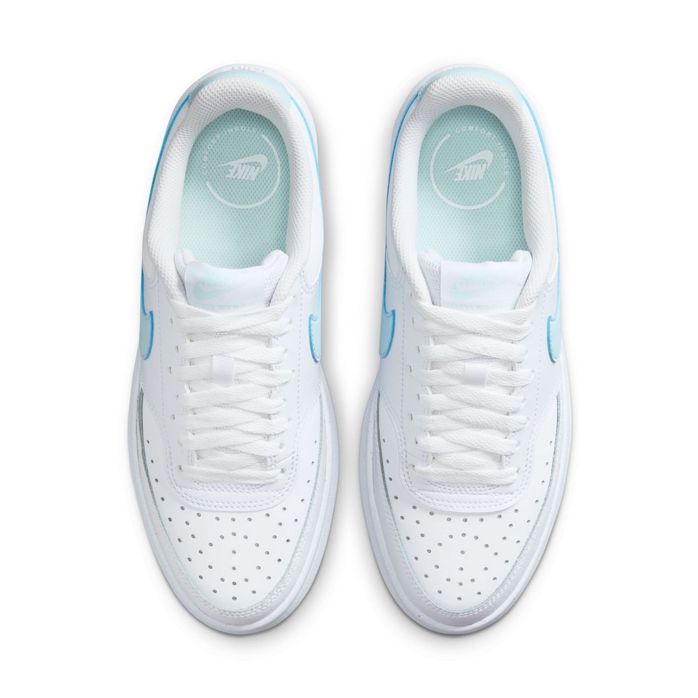 ナイキ（NIKE）（レディース）スニーカー コートビジョンアルタ ホワイト ブルー DZ5394-101 スポーツシューズ カジュアル 耐久性 厚底 シンプル タウン