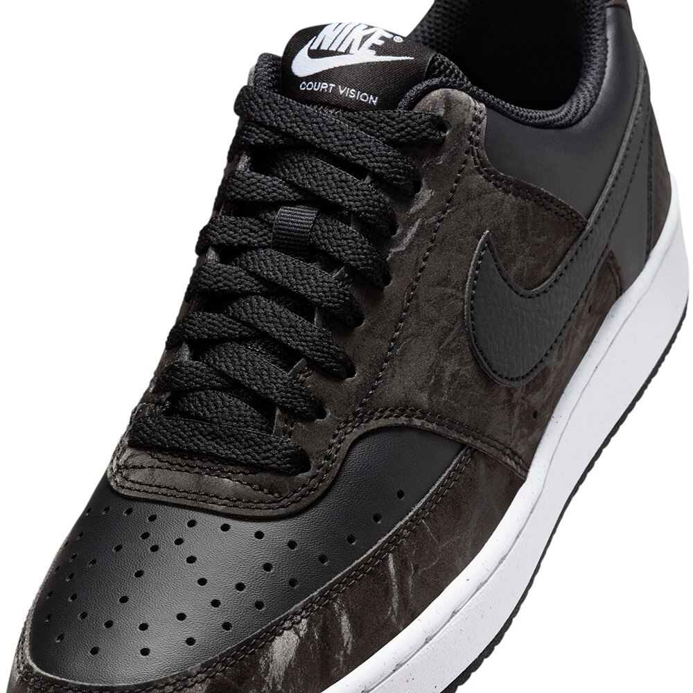 ナイキ（NIKE）（レディース）スニーカー スポーツシューズ コート ビジョン LO NN ブラック ナチュラル HQ4377-001 カジュアルシューズ