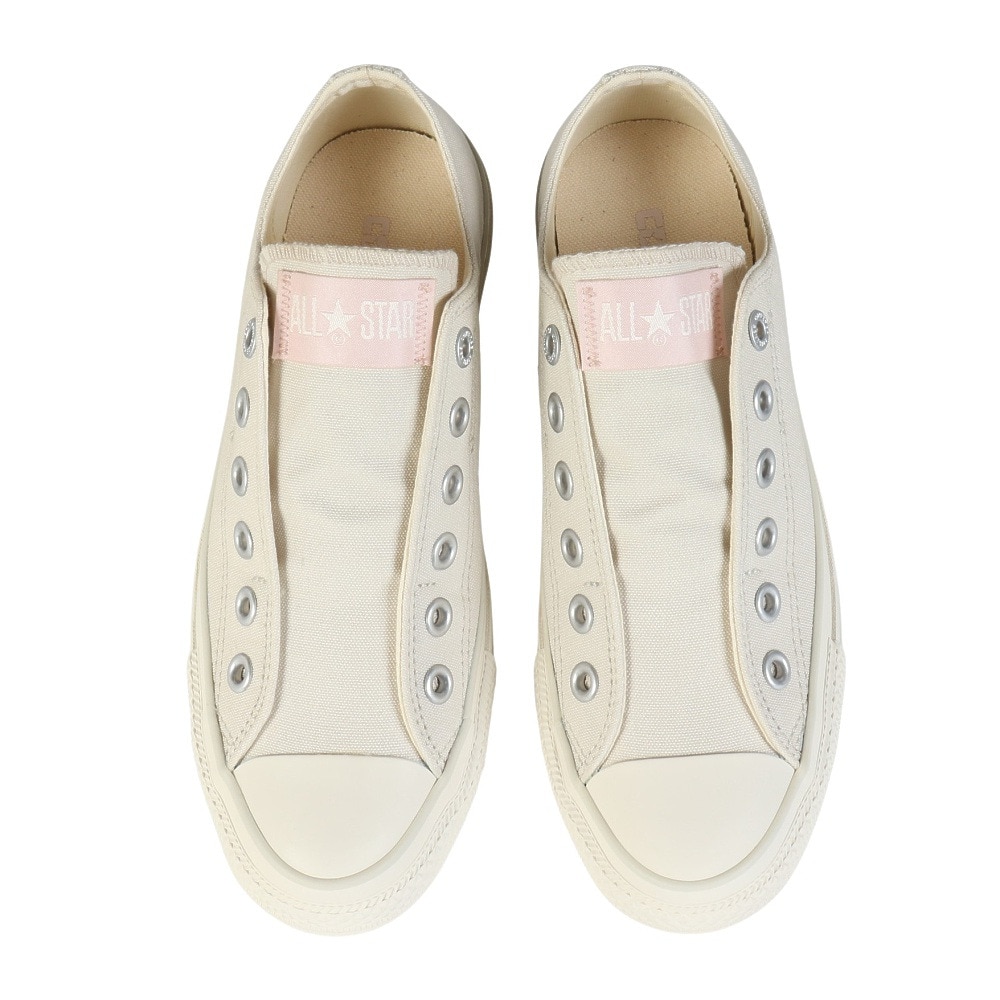 コンバース（CONVERSE）（レディース）スニーカー キャンパスシューズ オールスター スリップ FE OX ホワイト ピンク 31315611 カジュアルシューズ