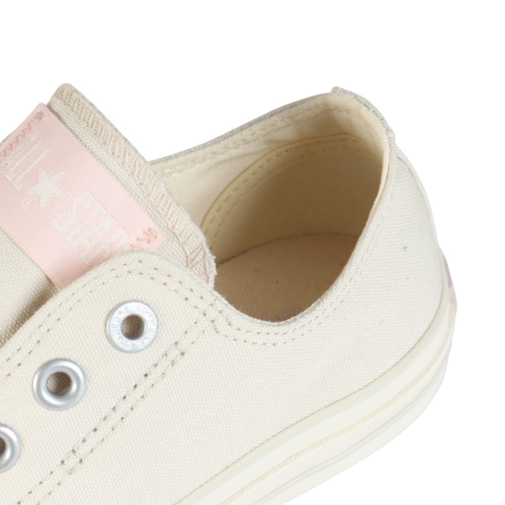 コンバース（CONVERSE）（レディース）スニーカー キャンパスシューズ オールスター スリップ FE OX ホワイト ピンク 31315611 カジュアルシューズ