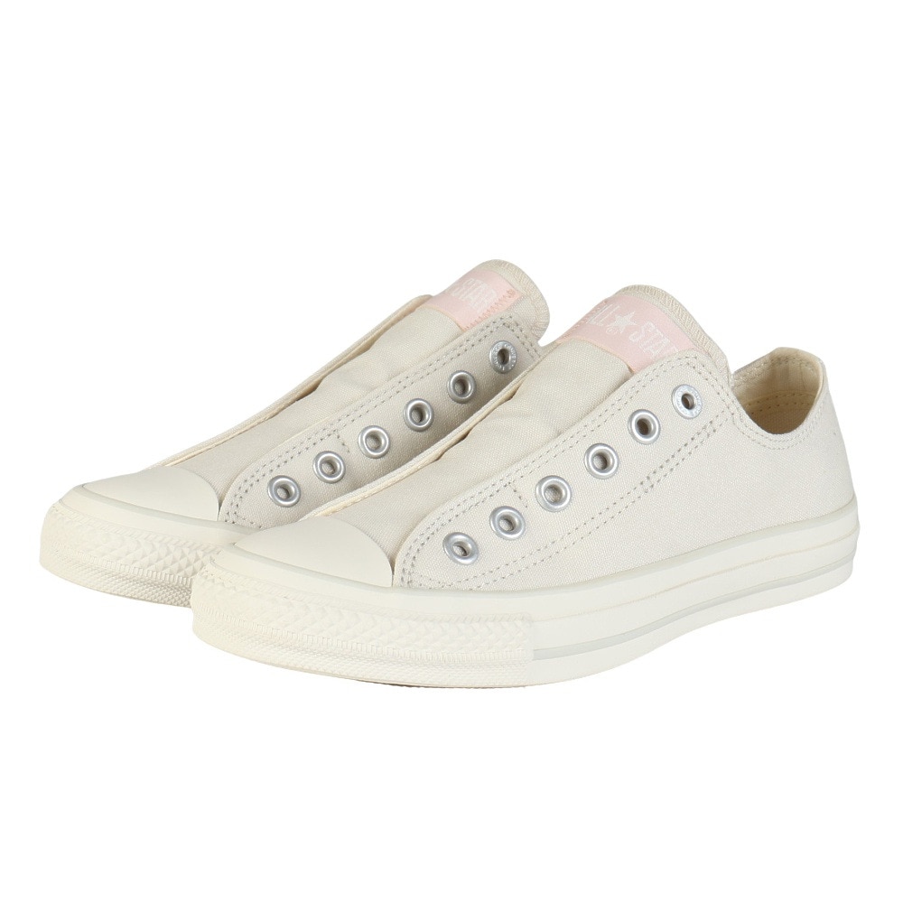 コンバース（CONVERSE）（レディース）スニーカー キャンパスシューズ オールスター スリップ FE OX ホワイト ピンク 31315611 カジュアルシューズ
