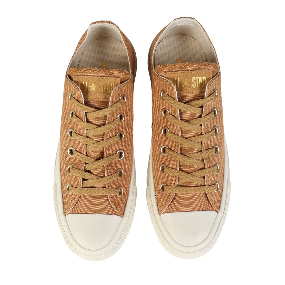 コンバース（CONVERSE）（レディース）スニーカー キャンパスシューズ オールスター ゴールド ロゴ ラベル OX ブラウン 31315760
