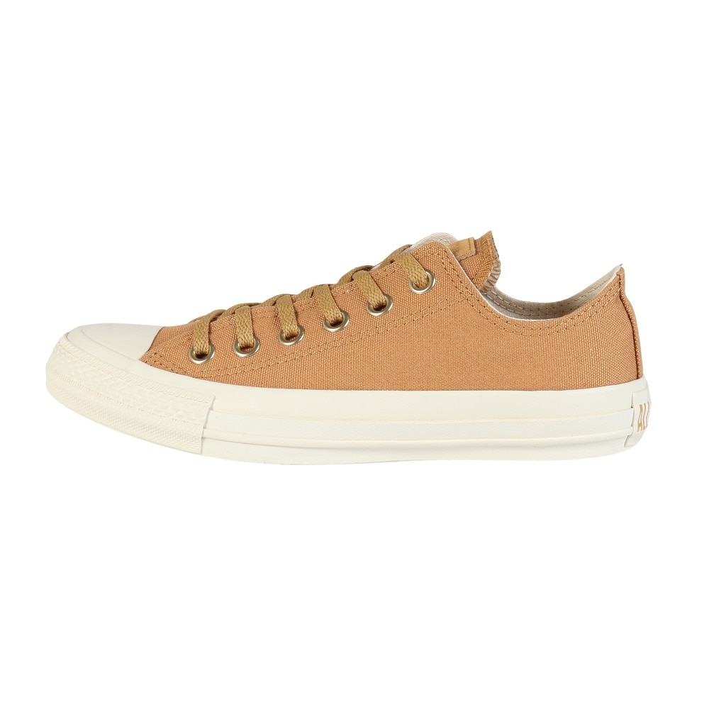 コンバース（CONVERSE）（レディース）スニーカー キャンパスシューズ オールスター ゴールド ロゴ ラベル OX ブラウン 31315760