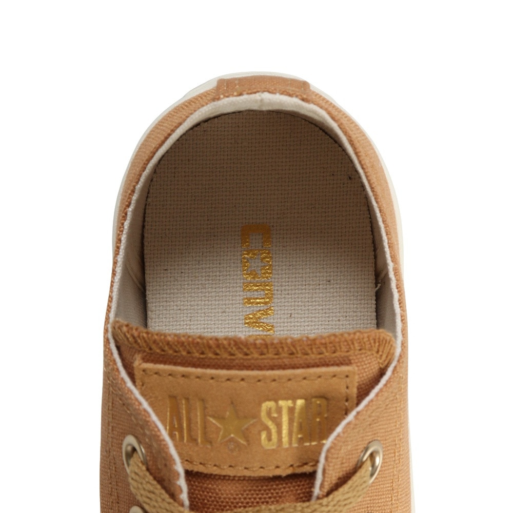 コンバース（CONVERSE）（レディース）スニーカー キャンパスシューズ オールスター ゴールド ロゴ ラベル OX ブラウン 31315760