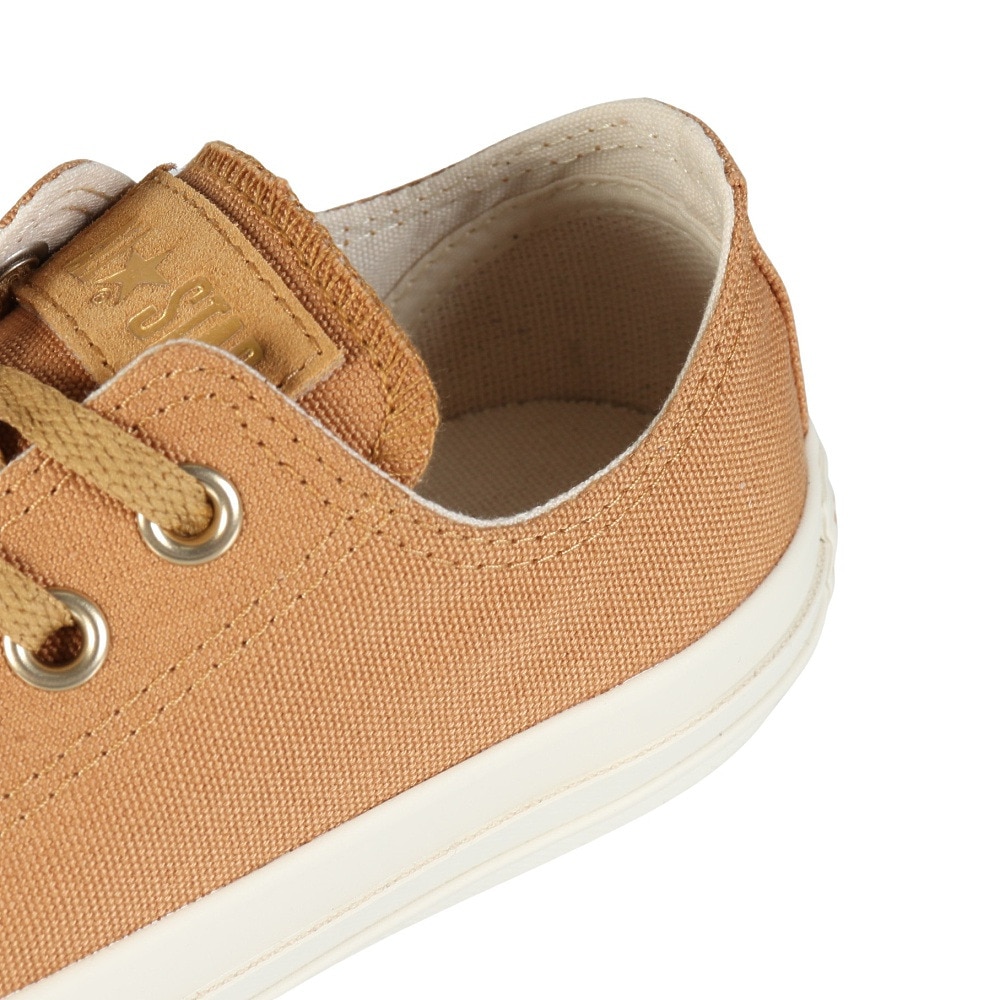 コンバース（CONVERSE）（レディース）スニーカー キャンパスシューズ オールスター ゴールド ロゴ ラベル OX ブラウン 31315760