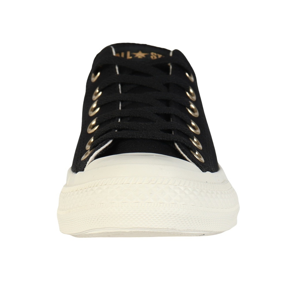 コンバース（CONVERSE）（レディース）スニーカー キャンパスシューズ オールスター ゴールド ロゴ ラベル OX ブラック 31315762