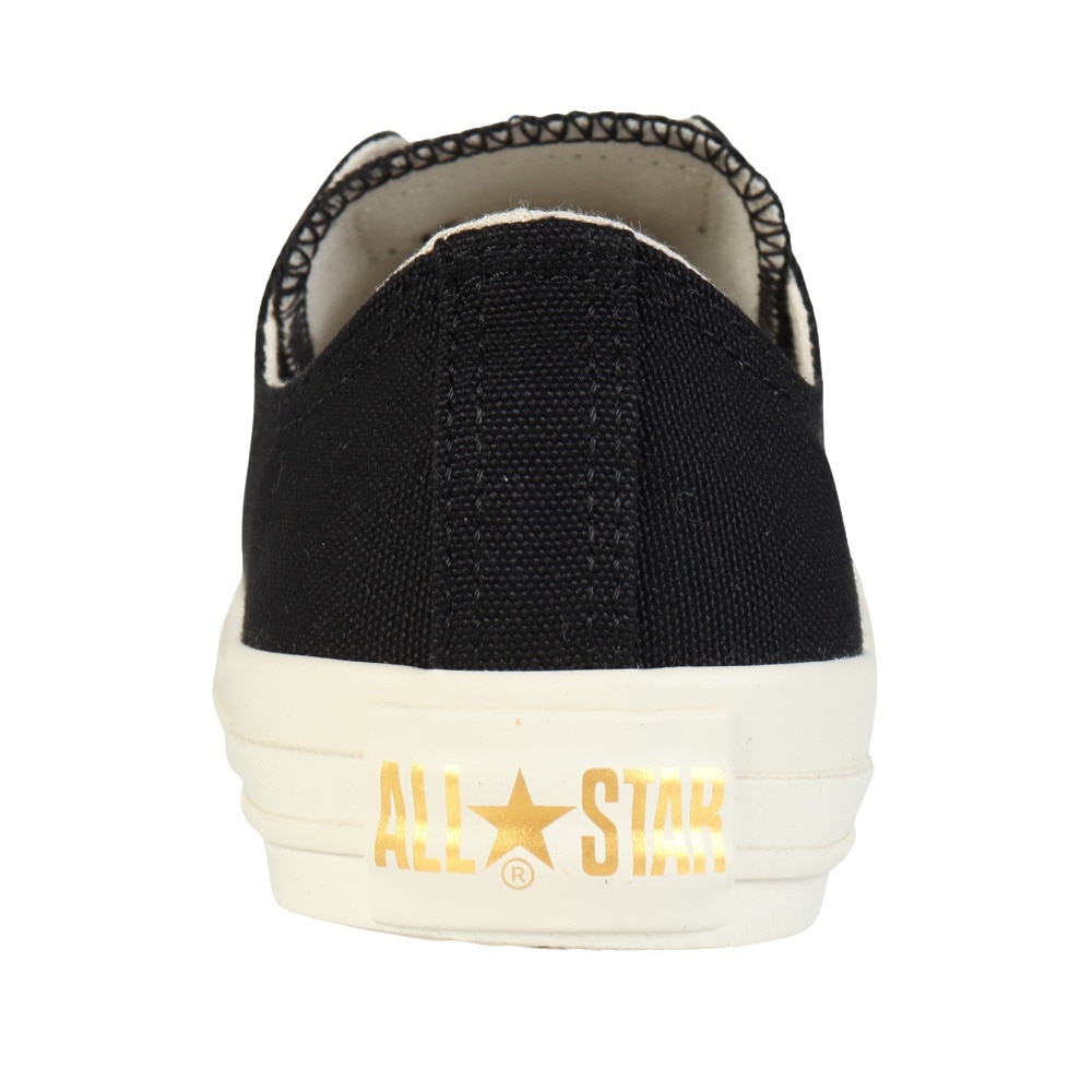 コンバース（CONVERSE）（レディース）スニーカー キャンパスシューズ オールスター ゴールド ロゴ ラベル OX ブラック 31315762