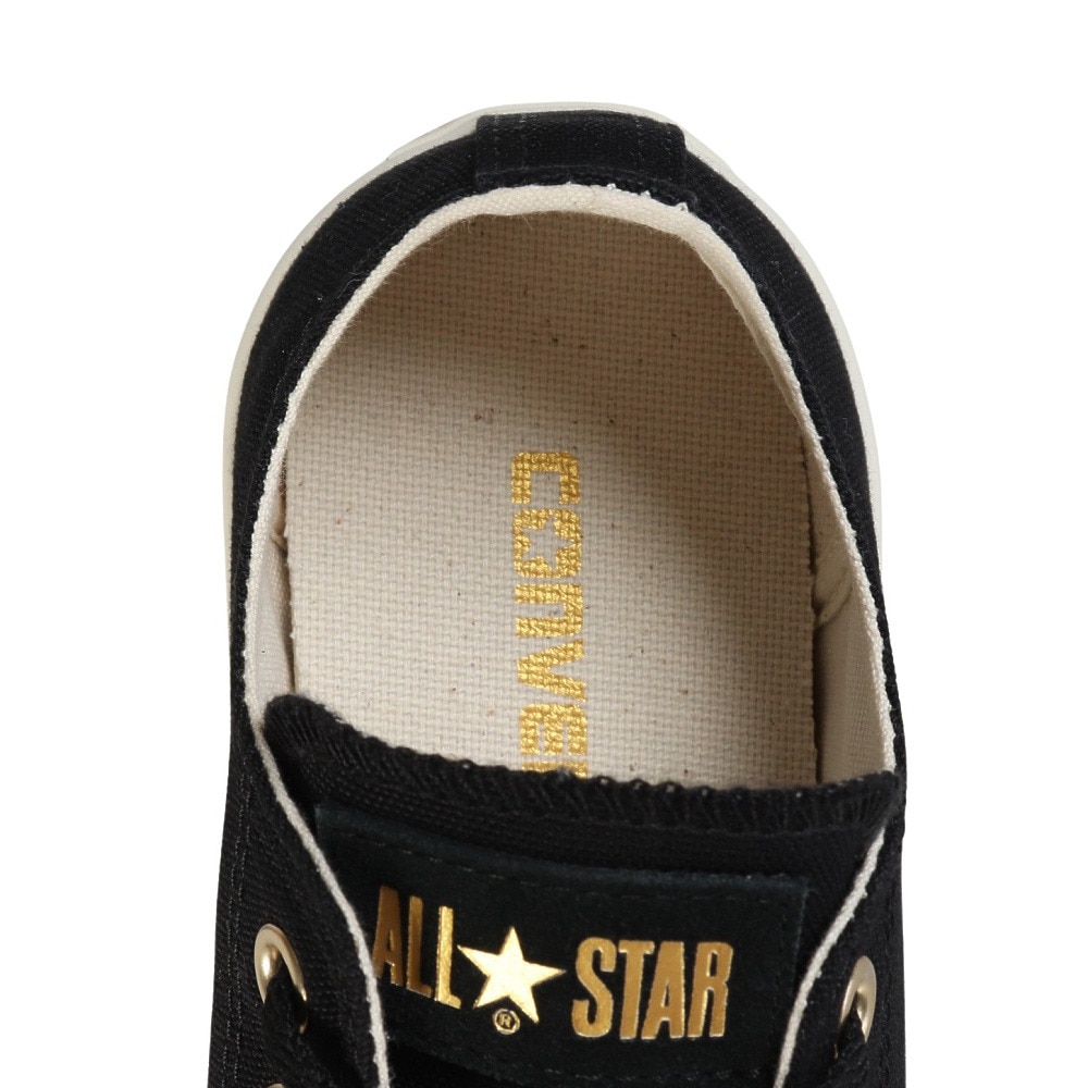 コンバース（CONVERSE）（レディース）スニーカー キャンパスシューズ オールスター ゴールド ロゴ ラベル OX ブラック 31315762