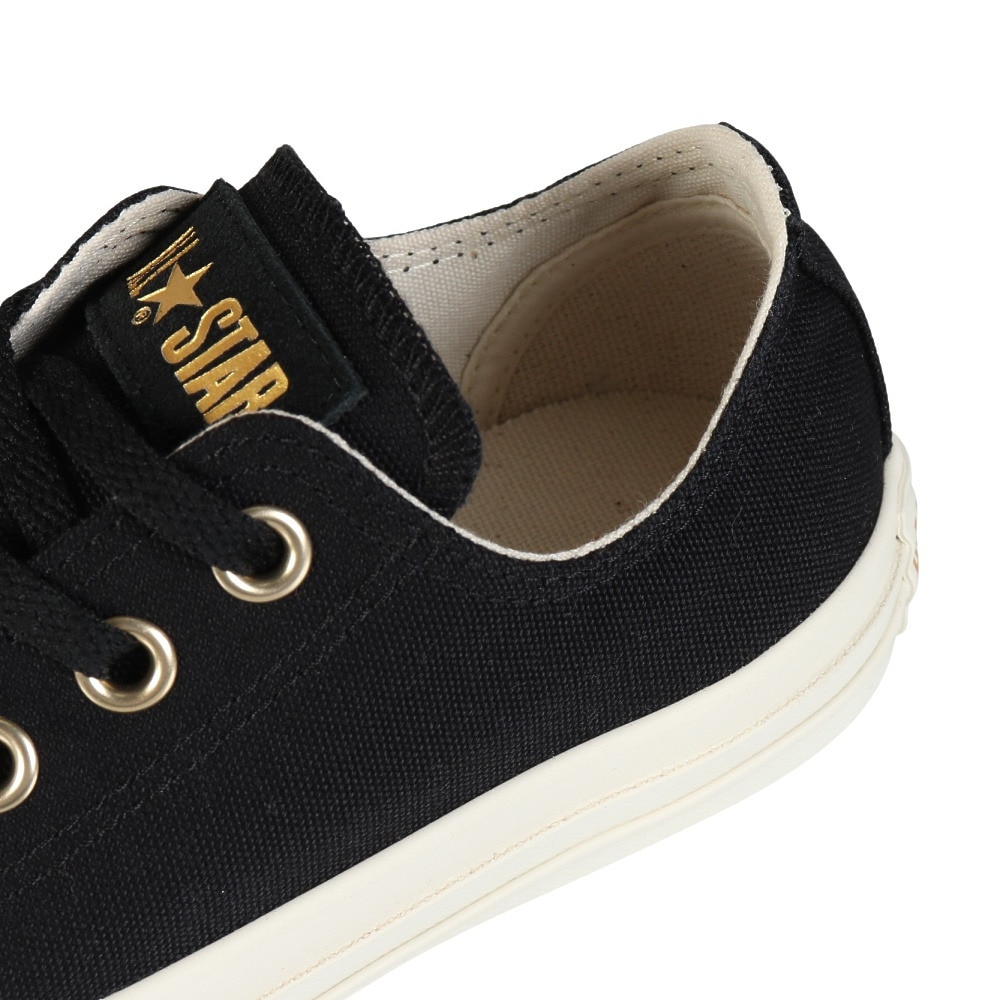 コンバース（CONVERSE）（レディース）スニーカー キャンパスシューズ オールスター ゴールド ロゴ ラベル OX ブラック 31315762