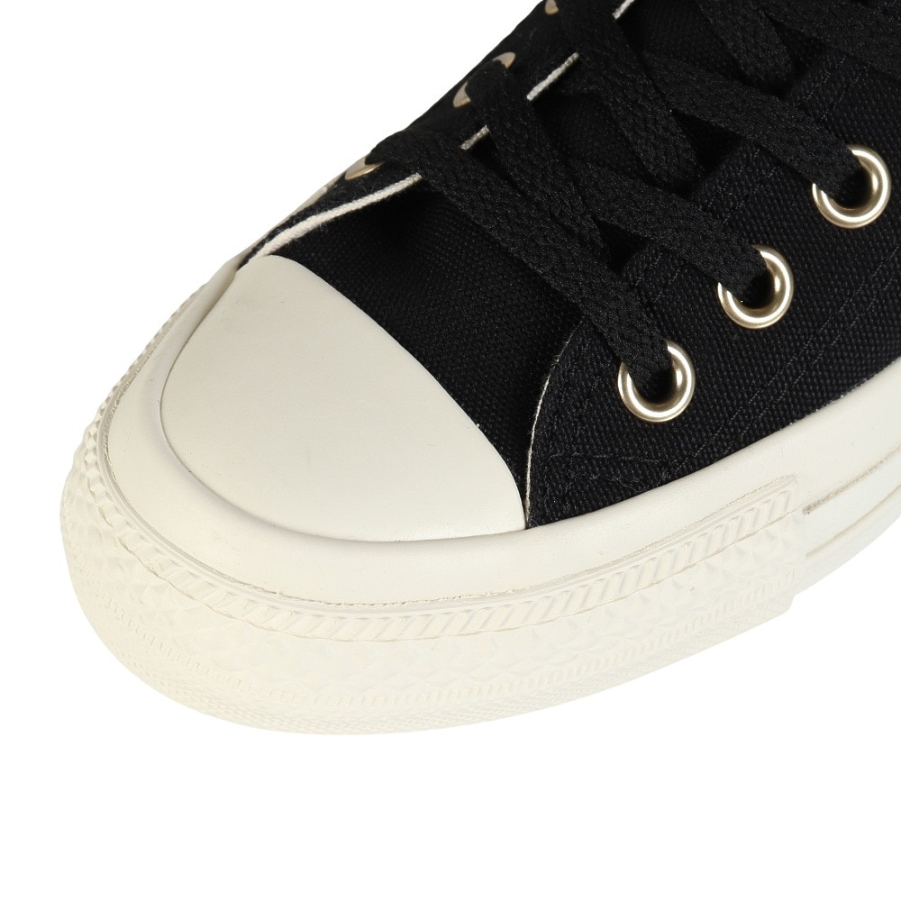 コンバース（CONVERSE）（レディース）スニーカー キャンパスシューズ オールスター ゴールド ロゴ ラベル OX ブラック 31315762
