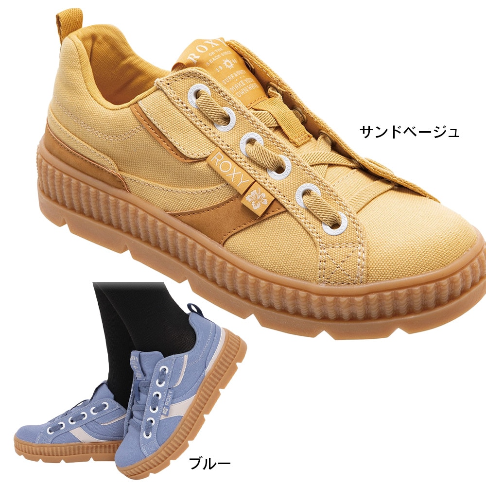 ロキシー（ROXY）（レディース）スニーカー SUNNY SIDE ブルー RFT231204BLU スポーツ アウトドア シューズ スリッポン ビーチ 海 レジャー デイリーユース