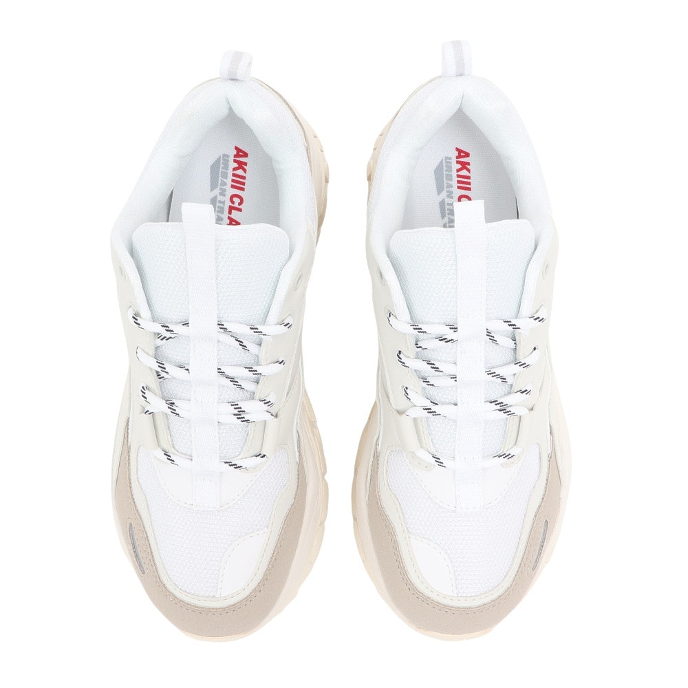 アキクラシック（AKIII CLASSIC）（レディース）スニーカー スポーツシューズ AKIII URBAN TRACKER WHITE/GRAY AKC-0003