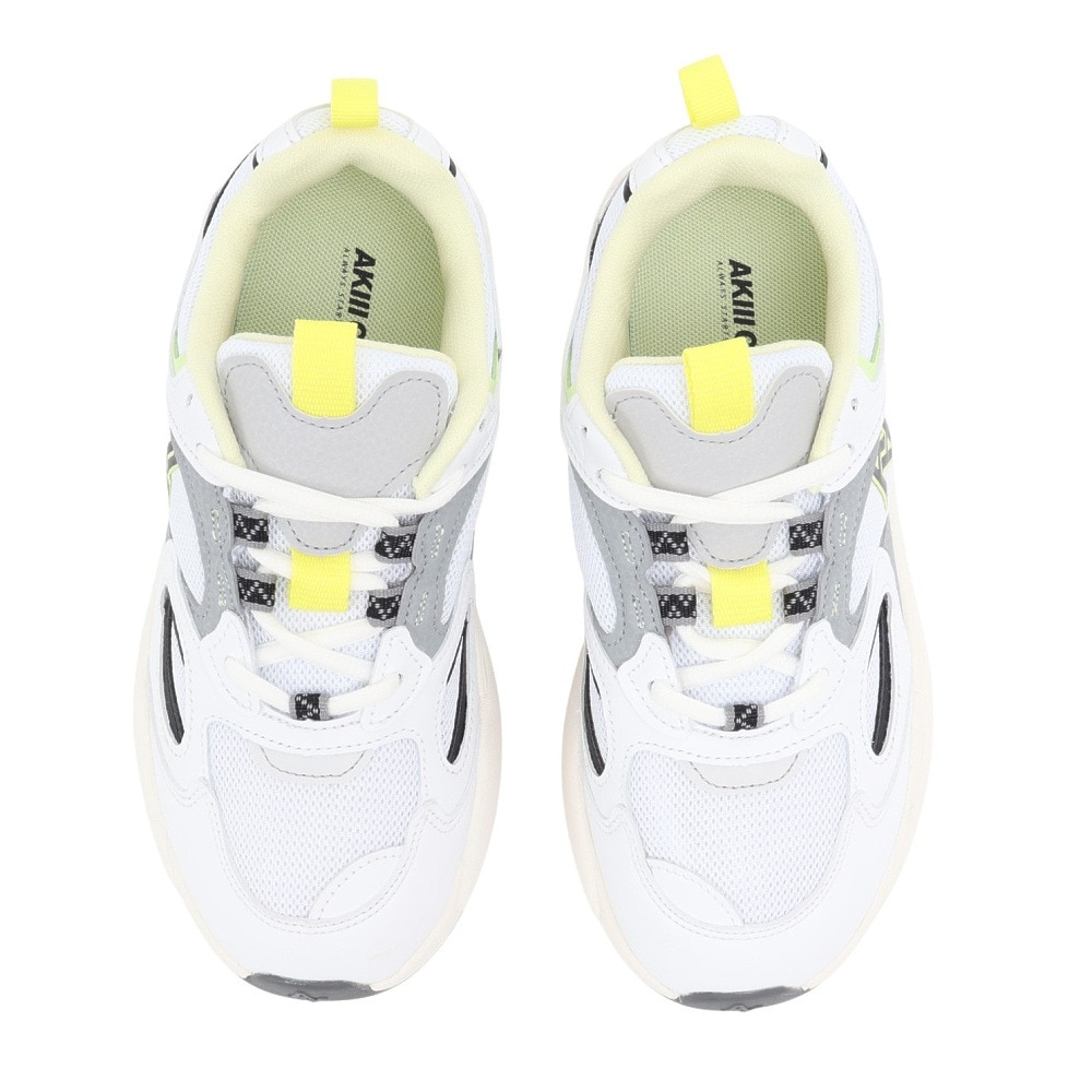 アキクラシック（AKIII CLASSIC）（レディース）スニーカー スポーツシューズ LUCKY RUNNER WHITE/GRAY/BLACK AKC-0105