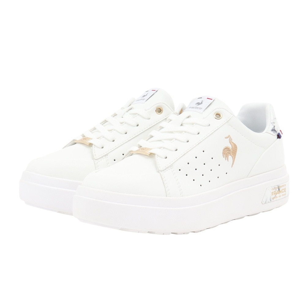 ルコックスポルティフ（lecoqsportif）（レディース）スニーカー スポーツシューズ LLCS セーヴル PF II ホワイト ゴールド LU5FRS76LZ WHGD シューズ