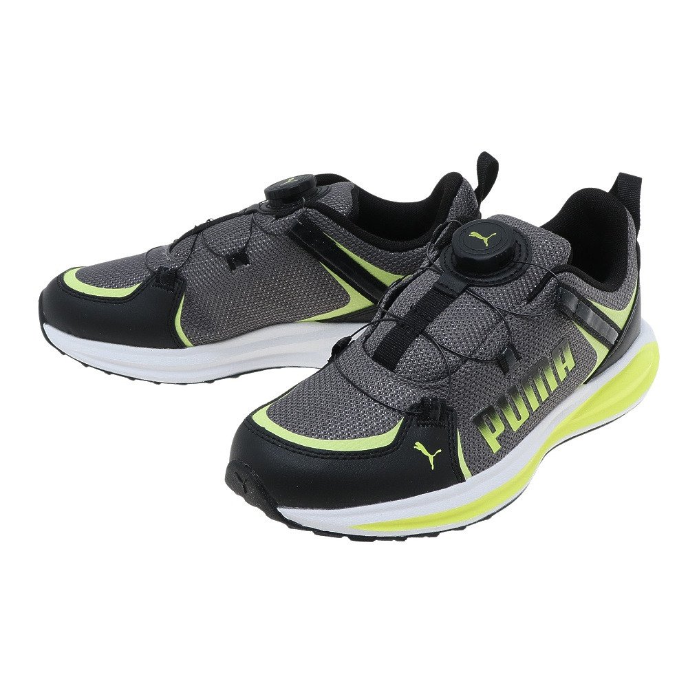 プーマ プーマ Puma キッズ ダイヤル式 トゥウィッチ ランナー ディスク ブラック グレー 黒 ジュニア スニーカー スポーツシューズ 子供靴 運動 スポーツ用品はスーパースポーツゼビオ