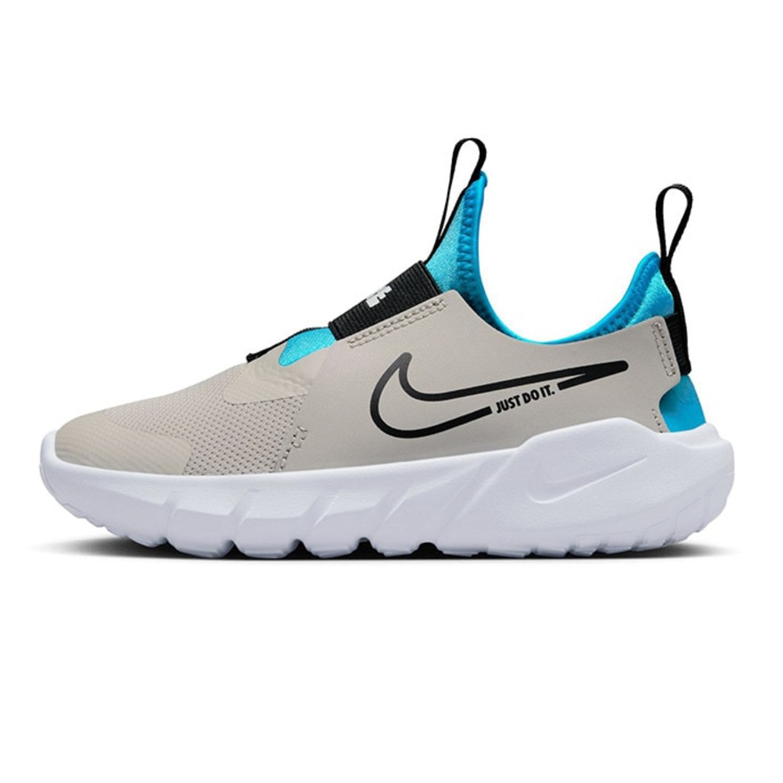 ナイキ（NIKE）（キッズ）ジュニアスニーカー スポーツシューズ フレックス ランナー 2 PSV グレー ライトブルー DJ6040-008 スリップオン 子供 靴 運動