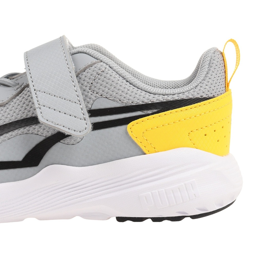 プーマ（PUMA）（キッズ）ジュニアスニーカー ALL-DAY ACTIVE クロージャー AC+PS グレー 38738709 スポーツ シューズ 通気性 クッション性 通学 面ファスナー