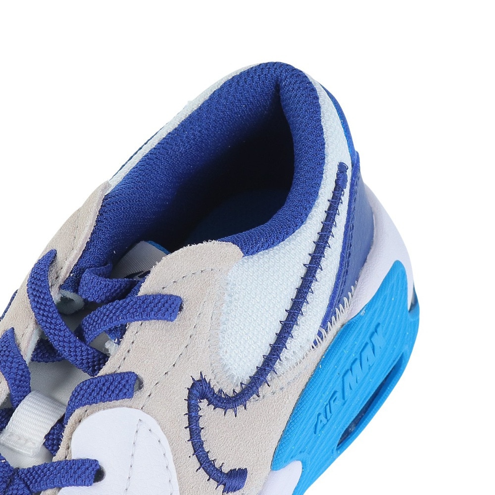 ナイキ（NIKE）（キッズ）ジュニアスニーカー エアマックス エクシー PS ホワイト ブルー FB3059-100 カジュアル スポーツ シューズ 通気性 軽量 運動会