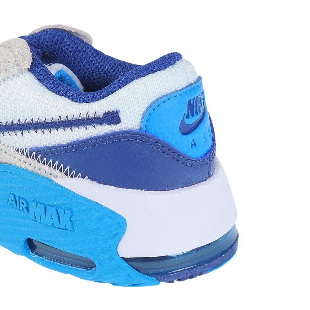 ナイキ（NIKE）（キッズ）ジュニアスニーカー エアマックス エクシー PS ホワイト ブルー FB3059-100 カジュアル スポーツ シューズ 通気性 軽量 運動会
