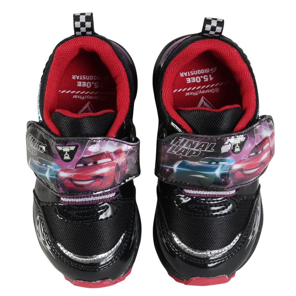 ムーンスター（MoonStar）（キッズ）ジュニア シューズ DN C1338 カーズ ブラック 12185536 24FW スニーカー 面ファスナー かわいい LED 通園 公園 外遊び